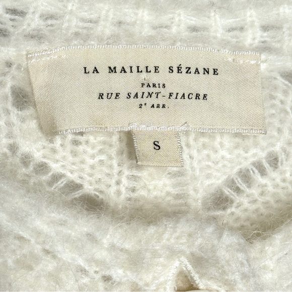 Sezane Alma Cardigan Sweater Ecru White Soft Knit Wool Blend Rare HTF SZ Small - Picture 11 of 16